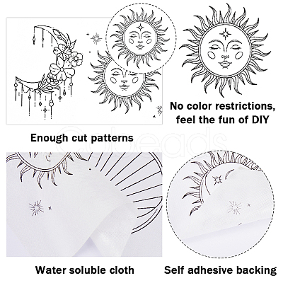 CRASPIRE 2 Sets 2 Style PVA & Cloth Water-soluble Embroidery Aid Drawing Sketch DIY-CP0009-92B-1