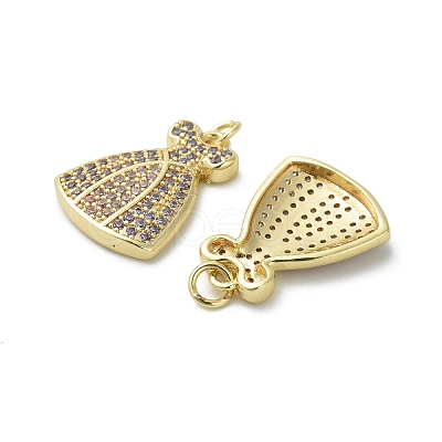 Brass Micro Pave Cubic Zirconia Pendants KK-D384-03G-01-1