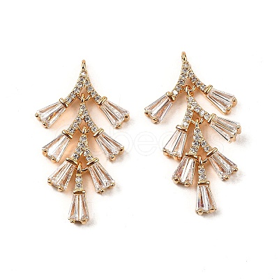 Brass Micro Pave Cubic Zirconia Pendants KK-F901-01F-G-1