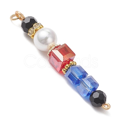 Glass & Shell Pearl & Brass Beads Pendants PALLOY-JF04806-1