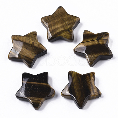 Natural Tiger Eye Star Shaped Worry Stones G-T132-002A-08-1