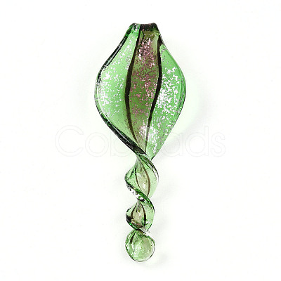 Handmade Gold Sand Lampwork Big Pendants LAMP-T023-09C-1