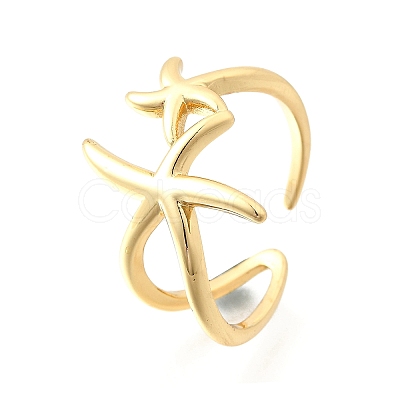 Brass Cuff Rings for Women RJEW-F184-08B-G-1