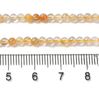 Natural Gold Rutilated Quartz Beads Strands G-B090-A30-03-1
