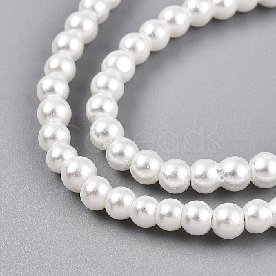 Baking Paint Pearlized Glass Pearl Bead Strands HY-T002-02A-01-1