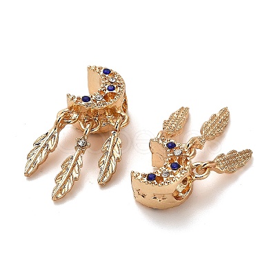 Alloy Rhinestone European Beads FIND-Q115-04G-1