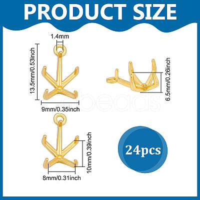 24Pcs Brass Charms Cabochon Settings KK-PH0014-17C-1