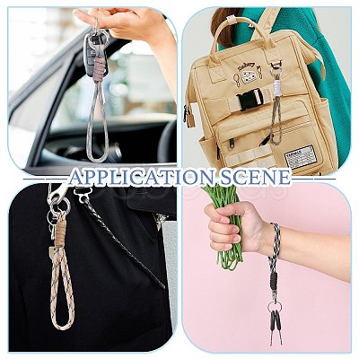 12Pcs 6 Colors Polyester & Spandex Parachute Cord Pendant Decorations HJEW-SZ00128-1