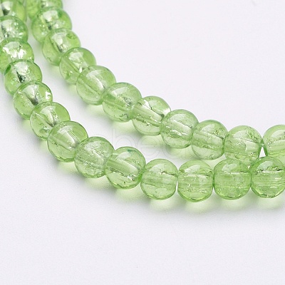 1 Strand Transparent Crackle Glass Round Beads Strands X-CCG-Q001-4mm-11-1