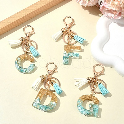 Transparent Epoxy Resin Pendant Keychains KEYC-FS00022-10-1