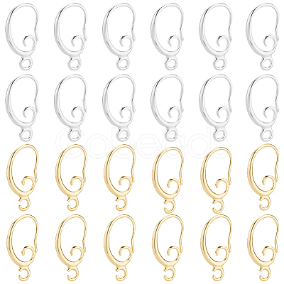 40Pcs 2 Colors Brass Earring Hooks KK-BBC0022-96-1