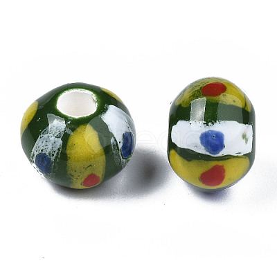 Handmade Porcelain European Beads PORC-S504-002-1