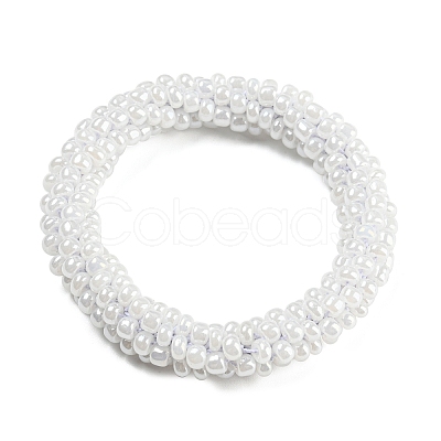 Crochet Glass Beads Braided Stretch Bracelet BJEW-K232-01E-1