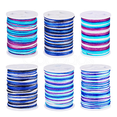 6Rolls 6 Styles Segment Dyed Polyester Thread NWIR-TA0001-47C-1