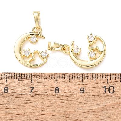 Brass Micro Pave Clear Cubic Zirconia Pendants CU-E003-16G-E-1
