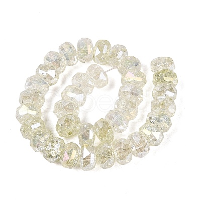 Electroplate Transparent Crackle Glass Beads Strands EGLA-Q135-01A-B04-1
