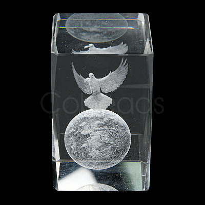 3D Laser Engraving Animal Glass Figurine DJEW-R013-01A-1