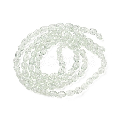 Transparent Crackle Glass Beads Strands X-DGLA-S085-6x8-01-1