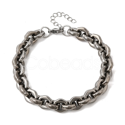 304 Stainless Steel Link Chain Bracelets for Women BJEW-P388-01P-1