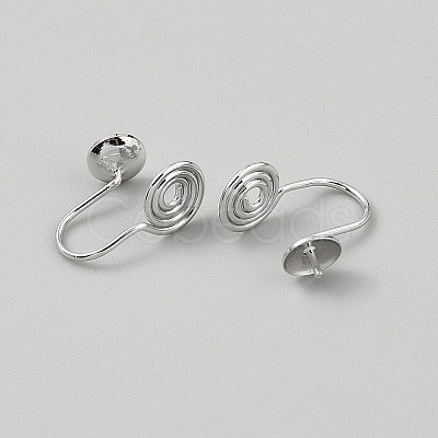 Brass Clip-on Earring Converters Findings KK-WH0062-204B-P-1