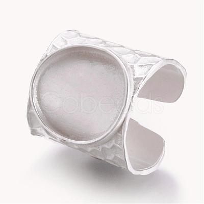 Cuff Brass Pad Finger Ring Settings KK-E703-01MS-1