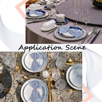 Wrinkled Polyester Dinner Cloth Napkins AJEW-WH20020-115C-1