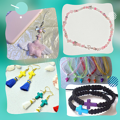 DIY Cross Beads Jewelry Making Finding Kit DIY-PH0021-24-1