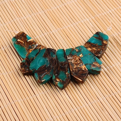 Assembled Dyed Synthetic Imperial Jasper and Bronzite Pendants G-E327-01D-1