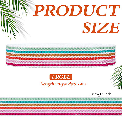 10 Yards Stripe Pattern Polycotton Ribbon OCOR-ME0001-30-1