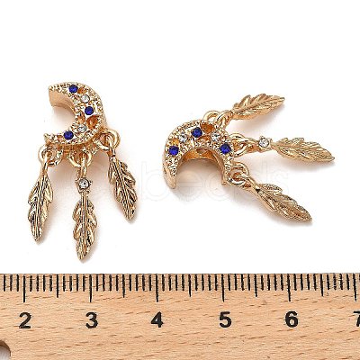 Alloy Rhinestone European Beads FIND-Q115-04G-1