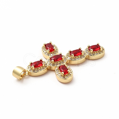 Rack Plating Brass Cubic Zirconia Pendants KK-G456-25G-03-1