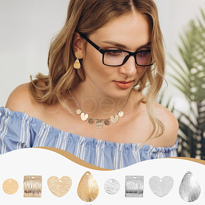48Pcs 8 Styles Brass Pendants KK-GA0002-29-1