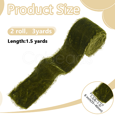 Velvet Frayed Fringe Ribbon OCOR-WH0082-485A-1