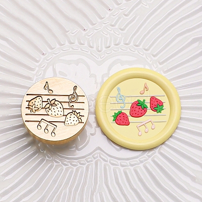 Golden Tone Round Wax Seal Brass Stamp Heads LS-AJEW-Z034-01G-17-1