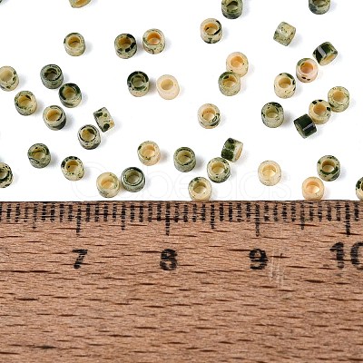 Opaque Picasso Cylinder Glass Beads SEED-Q039-06A-19-1