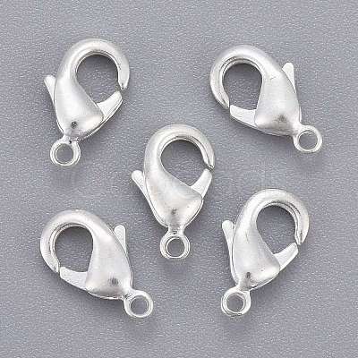 Silver Color Plated Brass Lobster Claw Clasps X-KK-901-S-NF-1