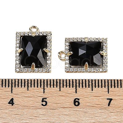Natural Obsidian Faceted Rectangle Pendants G-I375-05G-05-1