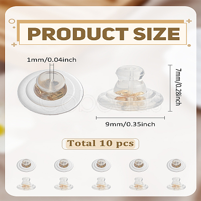 10Pcs Silicone Ear Nuts FIND-LP0005-63G-1