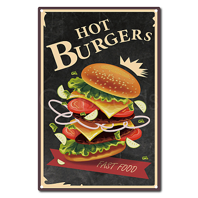 Vintage Metal Tin Sign AJEW-WH0157-035-1