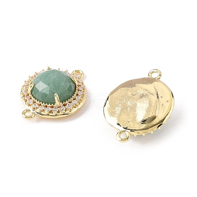 Natural Green Aventurine Faceted Connector Charms G-H323-03G-10-1