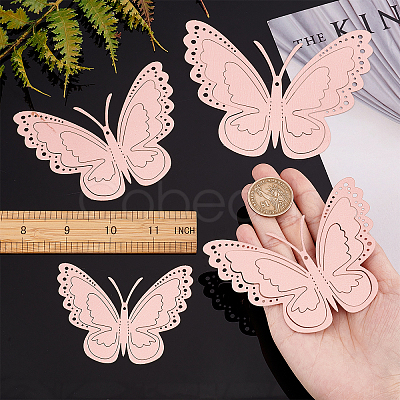 CREATCABIN 3Sets 3D Butterfly PVC Mirrors Wall Stickers DIY-CN0001-86A-1