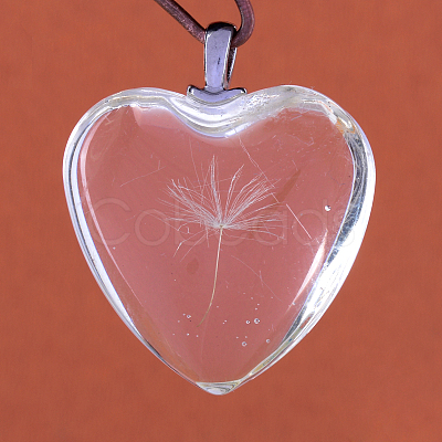 Heart Alloy Glass Pendants X-GLAA-Q049-20mm-01P-1