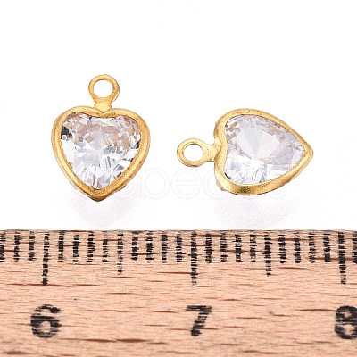 Brass Clear Cubic Zirconia Pendants KK-ZX025-73C-1