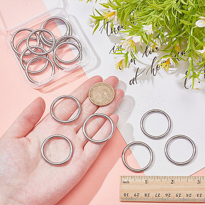 16Pcs 304 Stainless Steel Linking Rings STAS-AR0002-65A-P-1