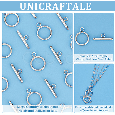 304 Stainless Steel Toggle Clasps STAS-UN0001-12-1