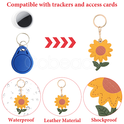 1Pc PU Leather Pendants Keychain KEYC-SP0001-47A-1