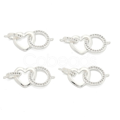 Brass Micro Pave Clear Cubic Zirconia Links Connectors ZIRC-L076-035S-1