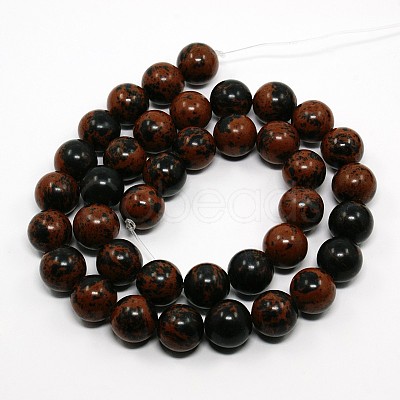 Mahogany Obsidian Round Bead Strands G-N0044-10mm-02-1