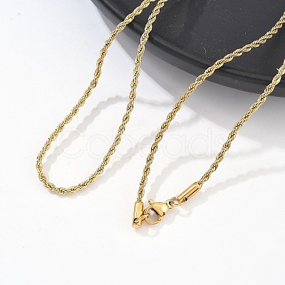 304 Stainless Steel Rope Chain Necklaces X-NJEW-F226-03G-02-1