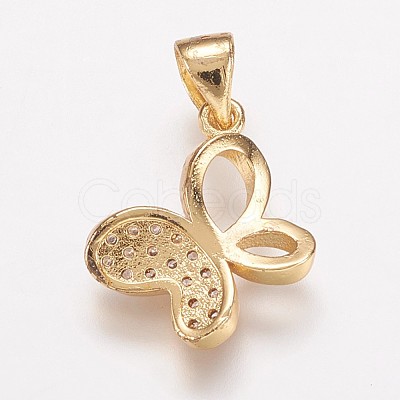 Brass Cubic Zirconia Pendants ZIRC-K070-22G-1